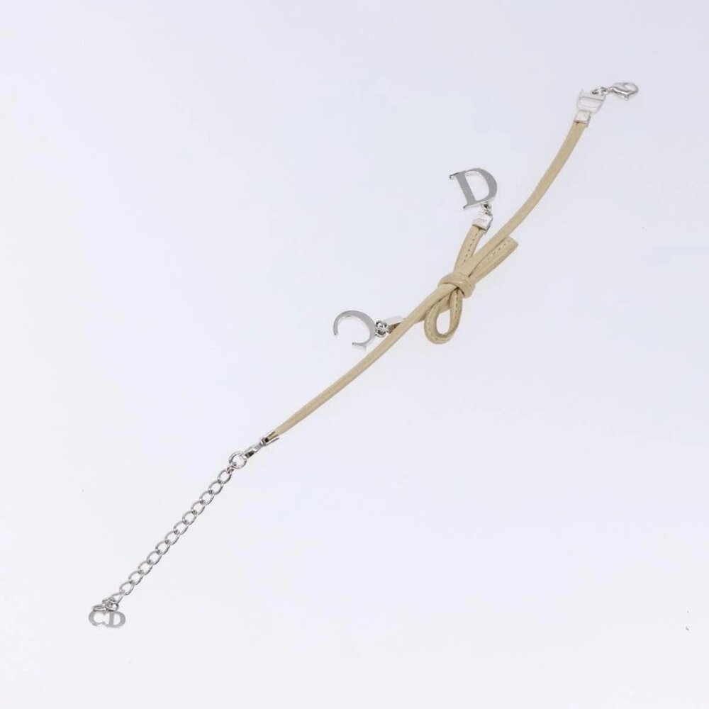 Christian Dior Bracelet Leather Beige Auth am8986 - Picture 6 of 10